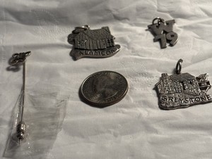 Vintage Lot Of 4: James Avery 925 Stick Pin Butterfly + Three Pendants, Charms