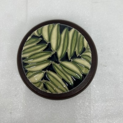  Vintage Moorcroft Pottery Paperweight. Rare And Unique Leaf  Pattern, England 