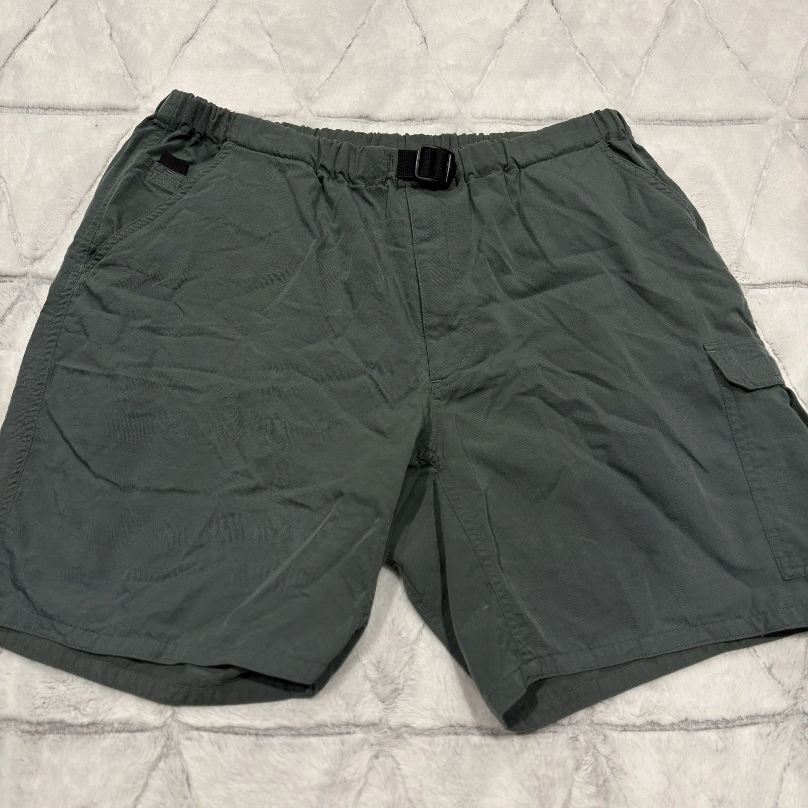 The North Face Shorts Mens Large Green Belted Lightweight Hiking Stow Pocket
