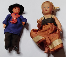 Lot de 2 petites poupées folklorique Petitcollin et autre, Basque, Normand