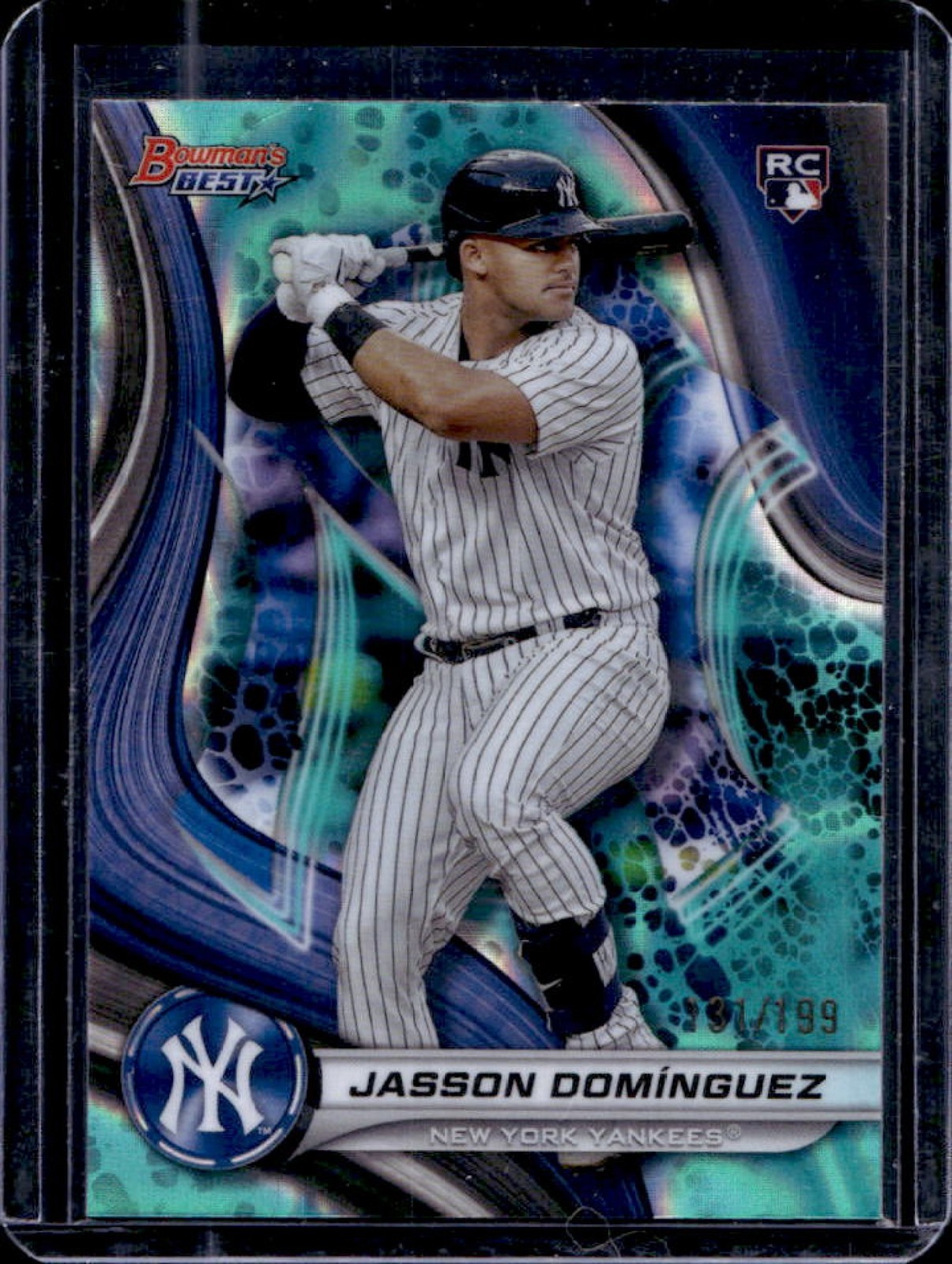 2024 Bowman's Best Jasson Dominguez RC Aqua Lava Refractor #91/199 Yankees