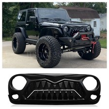 For 2007-2018 Jeep Wrangler Jk Jku Front Bumper Grille Venom Grill Black