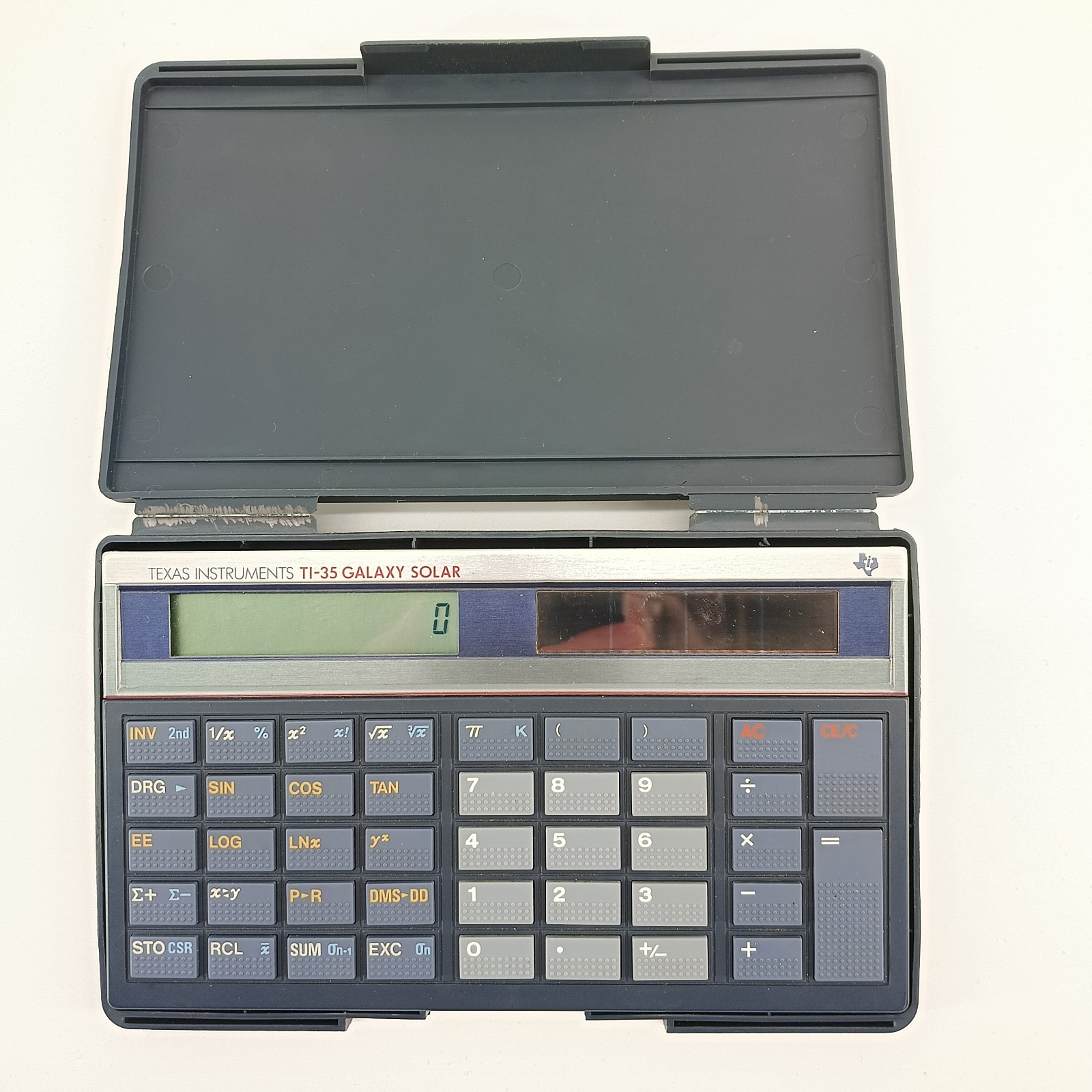 Vintage Texas Instruments TI-35 Galaxy Solar Calculator in Hard Case 