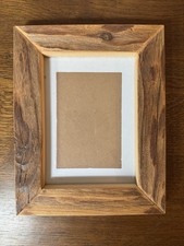 Rustikaler Bilderrahmen Holz 18,5x23 cm mit Glas & Aufsteller / Vintage Look