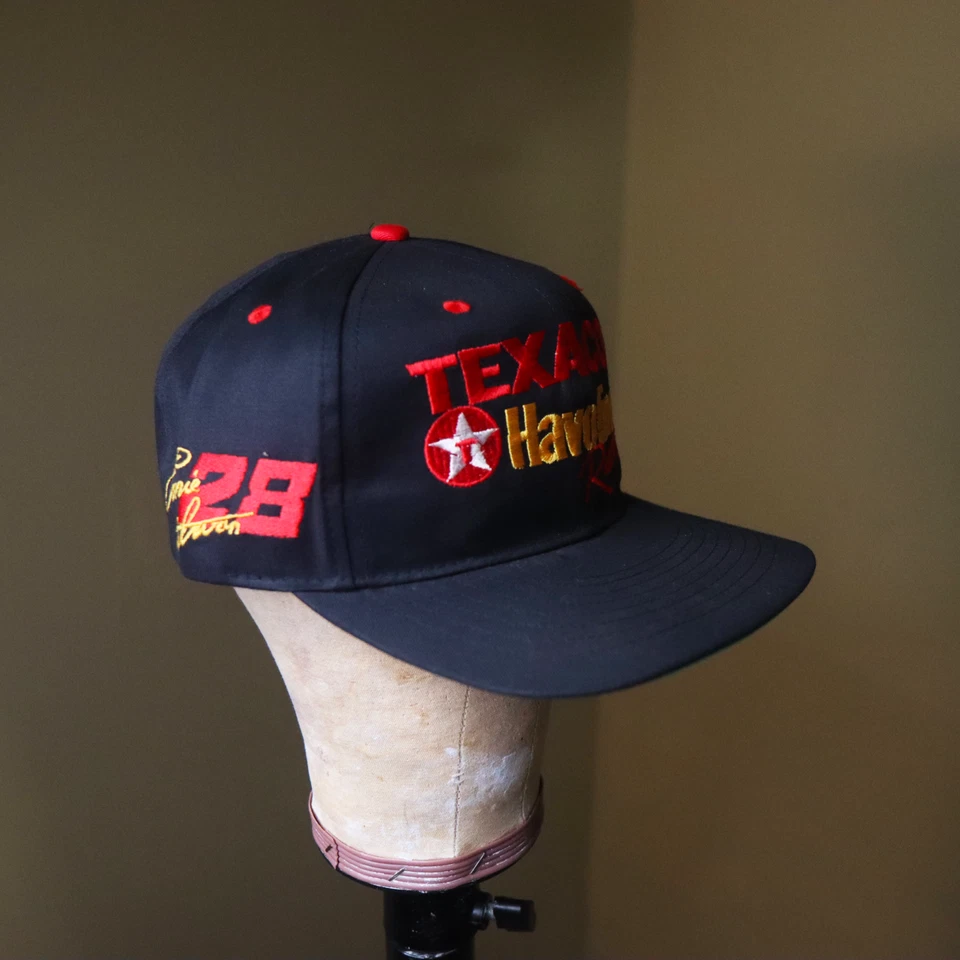 Boné NASCAR Texaco Havoline Racing Ernie Irvan anos 90 preto e vermelho - Imagem 3 de 4