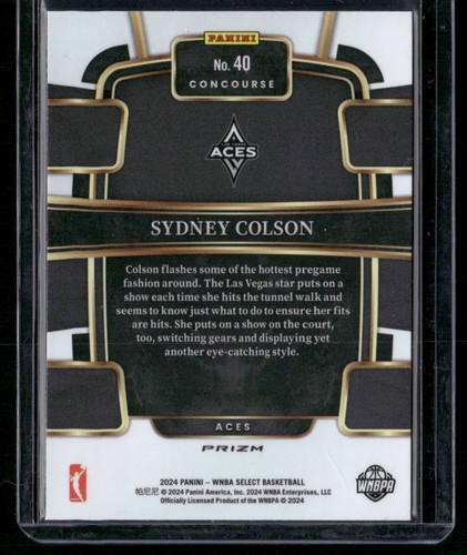 2024 Panini Select WNBA #40 Sydney Colson Prizms Pink Ice - Bild 2 von 2