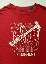 NWT Polo Ralph Lauren Boys L 14-16 Long Sleeve Crew Neck Shirt Red Graphic