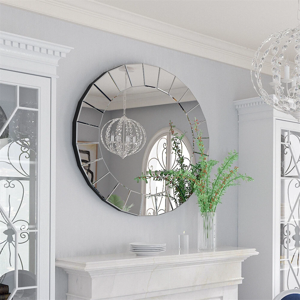 Style Selections 26-in W x 32-in H Silver Beveled Wall Mirror in the Mirrors  department at