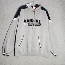 VINTAGE Oakland Raiders Men Sweatshirt 2XL Gray Logo Embroidered Pullover READ