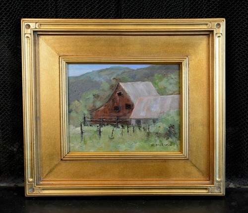 Harriet MCinnis Artist Oil Painting Old Red Barn in Rolling Hills Sedona AZ