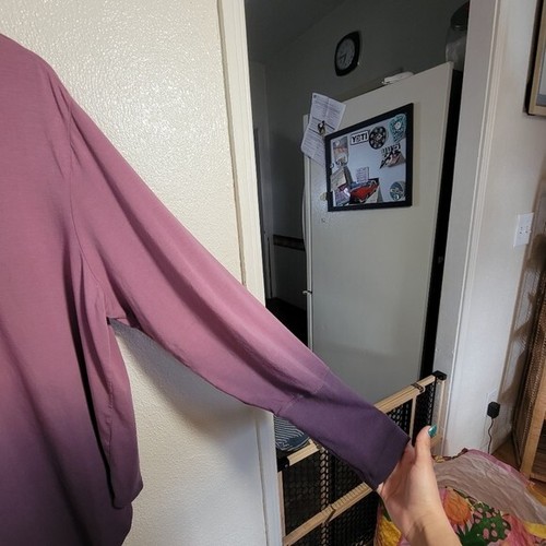 Te Verde Ombre Asymmetrical Modal Tunic Popover sz 1X Purple Minimalist Comfort - Picture 3 of 9