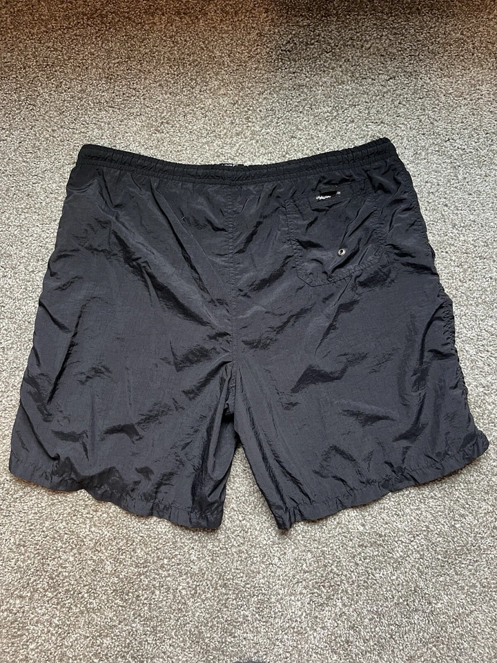 Pantalones Cortos Y2K No Fear Para Hombre Negros Bañador Forrados Bolsillos 00’s Talla Grande Foto 2 de 4