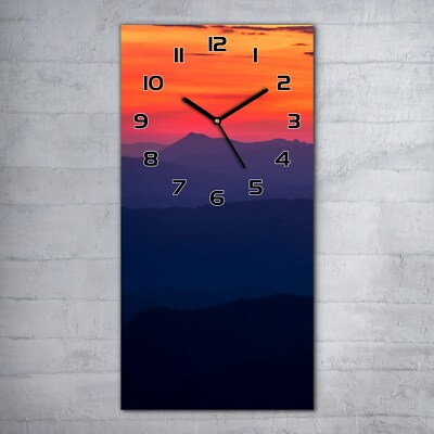 Glasuhr Wanduhr Küchenuhr Echt-Glas Das Morgenlicht Berglandschaft 30x60