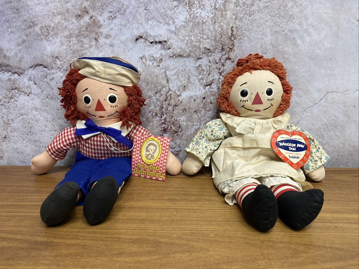 Rare Vintage 1970s Knickerbockers Raggedy Ann & Andy with Rare Vintage 1970s Knickerbockers Raggedy Ann & Andy with