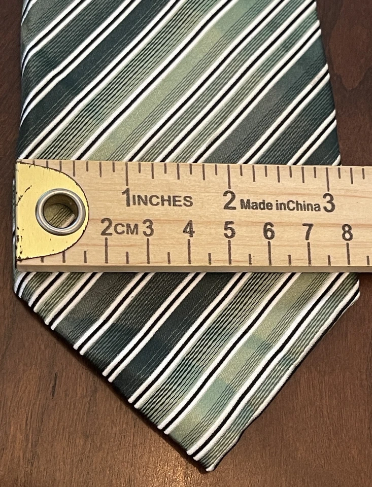 Gravata masculina verde feita à mão 100% seda feita na China Alfani - Imagem 4 de 4