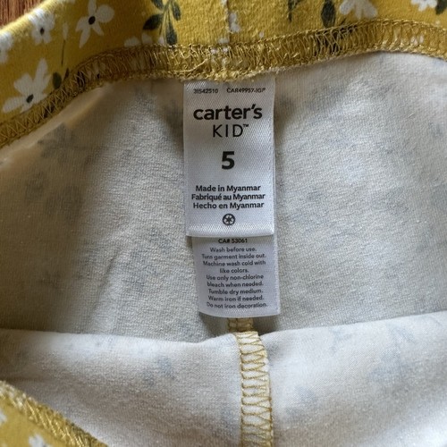 Lot 4 Piece Carter’s Kid Girl Size 5 Flower Cat Tops Short Long Sleeve Leggings - Picture 11 of 15