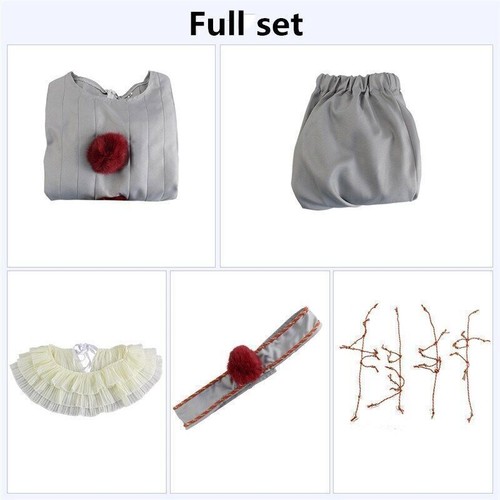 Herren Kinder Halloween Cosplay Outfit Stephen King Es Pennywise Kostüm Clown DE - Bild 10 von 19