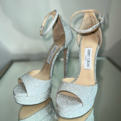 JIMMY CHOO シルバー グリッター ハイヒール　37 JIMMY CHOO - 良品 JIMMY CHOO ジミーチュウ ハイヒール ポイン
