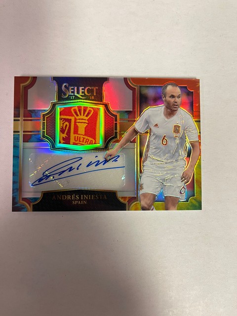 2017 18 Panini Select Andres Iniesta Tye Die Prizm Patch Auto Logo /12 Spain