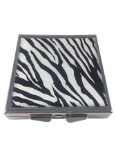 Zebra Print Small Daily Medication Pill Box Case Organizer Pocket Purse Travel