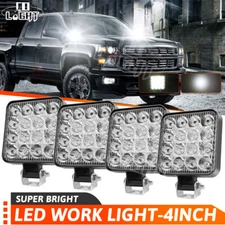 4Pcs 12V Square LED Work Light Pods SPOT Lights For Truck Off Road Tractor 3.3"