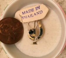 Stamped 925 Sterling Silver Blue Sapphire Women Ring Promise Ring