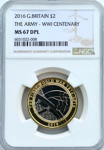 2016 £2 Two Pound Army WW1 NGC MS67 DPL Great Britain Uncirculated
