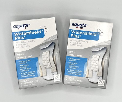 2 Equate Watershield Plus Antibacterial Adhesive Bandages - 20 Ct Assorted Sizes - Picture 2 of 10