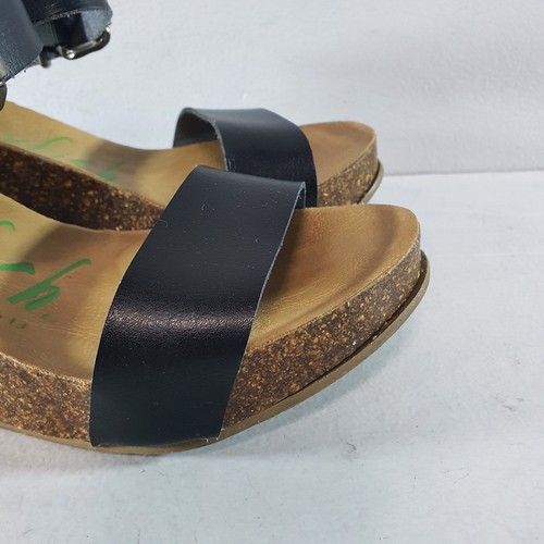 BLOWFISH Leather Strappy Sandal Gladiator Wedge Heel Size UK 4 EU 37 Black - Picture 7 of 24