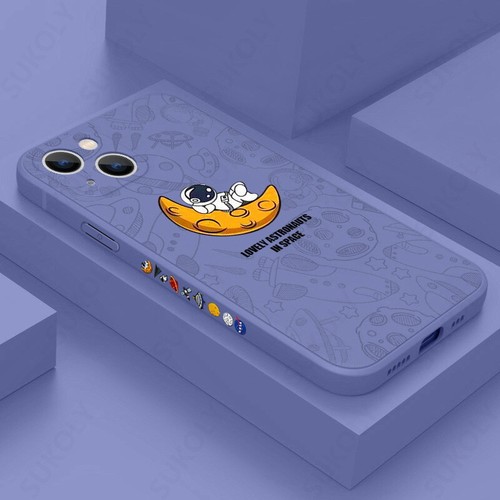 For iPhone 16 15 14 13 Pro Max 12 Cute Cartoon Astronaut Slim Soft Case Cover - Zdjęcie 17 z 30
