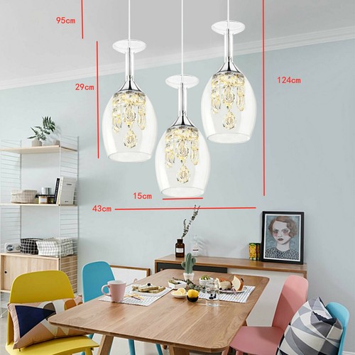 Modern Wine Glass LED Ceiling Light Chandelier Creative Hanging Pendant Lamp - Picture 5 of 12
