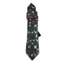 Steven Land Men's Black Charcoal Gray Tie with 2 Hankies Hi-Density 3.25" Wide