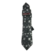 Steven Land Men's Black Charcoal Gray Tie with 2 Hankies Hi-Density 3.25" Wide