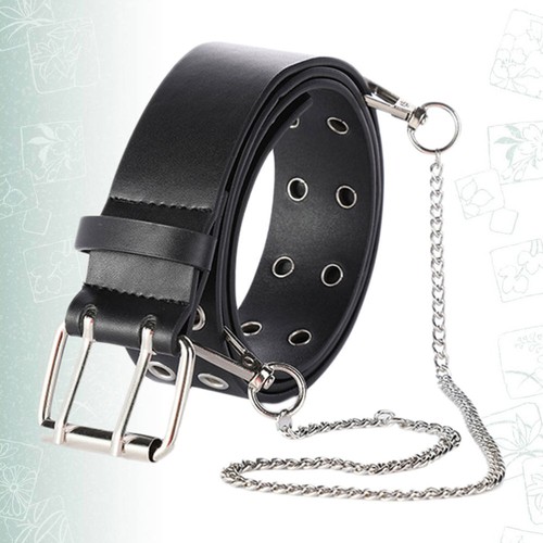 Jeans Waist Belt Stretchy Buckle Belt Waist Belt Decoration Double Grommet Belt - Picture 2 of 12