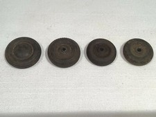 1930's-1940's 4 ORIGINAL WHEELS OF HARD BLACK RUBBER FOR ANTIQUE IRON TOYS