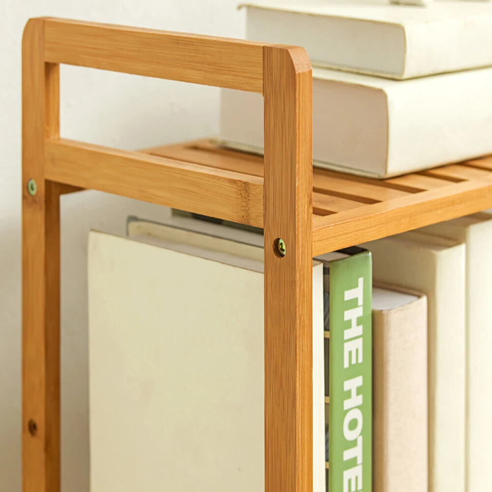 Solid Wood Storage Shelf Shelving Unit Bookcase 3 4 5 Tier Slatted Book Shelves - Image 4 of 4