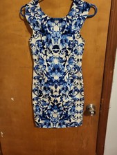 Forever 21 Women Blue White Floral Casual Dress S