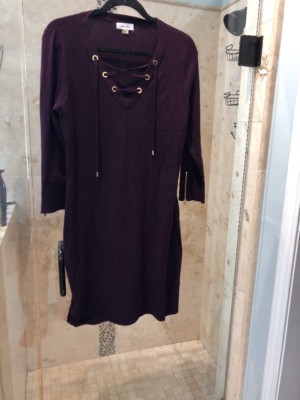 calvin klein purple sweater dress CALVIN KLEIN TURTLENECK SWEATER DRESS