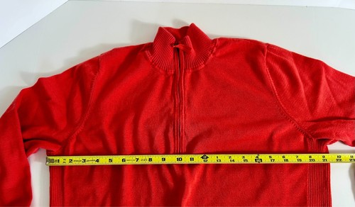 Pullover knit Foxcroft Size XXL rich orange color 100% cotton long cuff sleeves - Picture 13 of 15