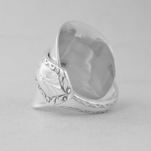 Anillo cuchara plata hecho a mano antiguo ensayo esterlina sello ornamentado regalo único - Imagen 4 de 9
