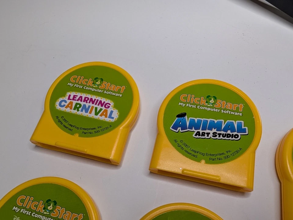 Leap Frog Click Start My First Computer 6 Games Cartridges Dora Nemo Disney Art - Image 2 of 3