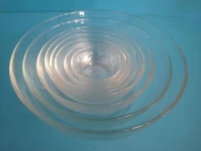 VINTAGE SET OF 8 DURALEX CLEAR GLASS NESTING BOWLS MADE IN FRANCE PINCH PORTION