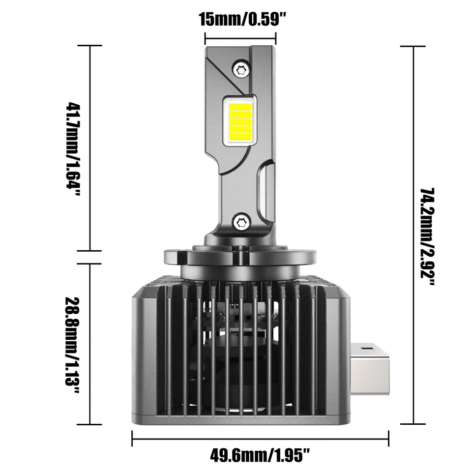 AUXBEAM LED Headlight Bulb D1S D1R High Low Beam Conversion Kit 22000LM CANBUS - Image 4 of 4