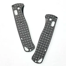 A Pair of Brushed Custom Pattern Scales For Benchmade Bugout 535 Aluminium Alloy