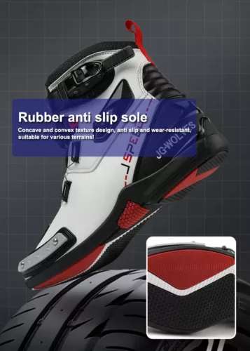 Motorradstiefel Leder Fahrer Schutz Anti Rutsch Off-Road Motorrad Rennschuhe - Bild 18 von 26