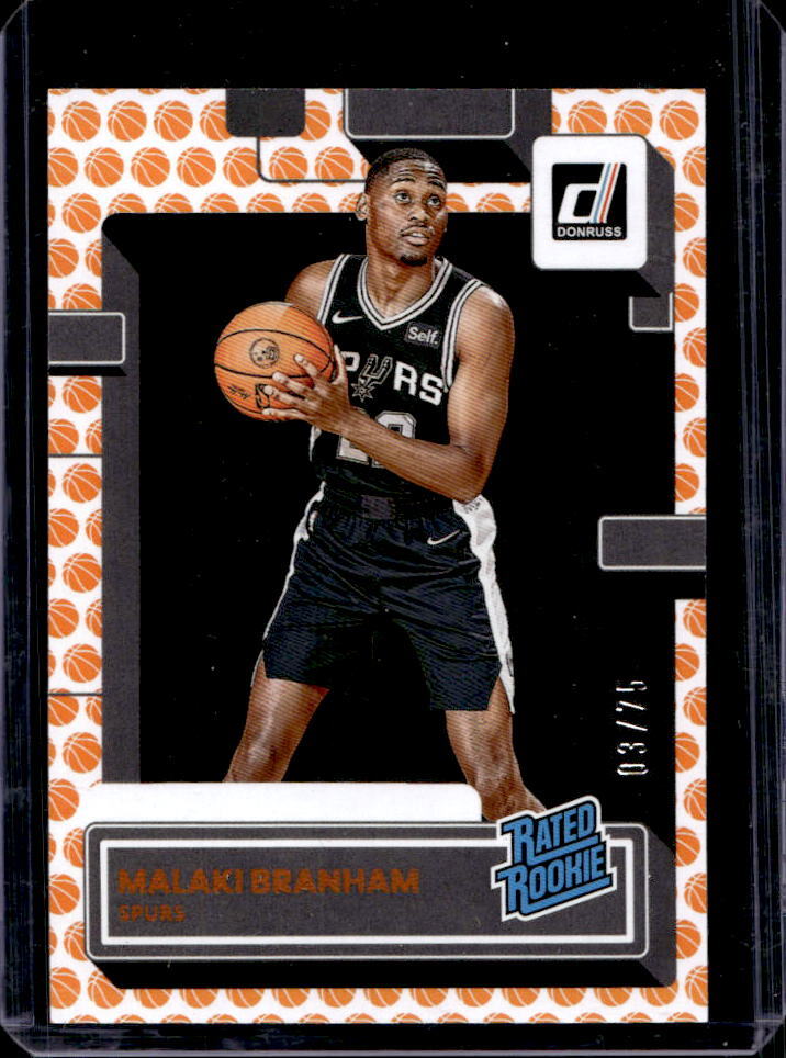 2022-23 Donruss Malaki Branham Basketball RC #3/75 #220 Spurs
