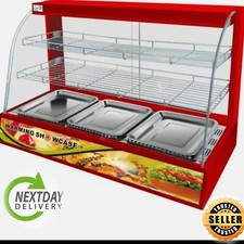 SUPER SIZE ! Commercial counter Heated Food Display Cabinet lamps Pie Warmer