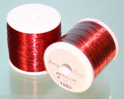 Fishing Rod Whipping Thread 100 yds Metallic Red UK