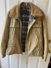 JC Penney Mens Vintage Corduroy Flannel Tan Brown Jacket Y2k Hipster Size 42