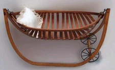 Antique 1876 Primitive Ford Johnson Bentwood Field Or Slave Baby Cradle Doll Sz